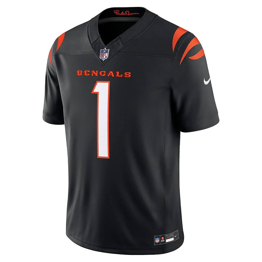 Zennovawear Ja'Marr Chase Cincinnati Bengals Team Vapor FUSE. Stitched Limited Jersey - Black