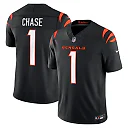 Zennovawear Ja'Marr Chase Cincinnati Bengals Team Vapor FUSE. Stitched Limited Jersey - Black