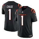 Zennovawear Ja'Marr Chase Cincinnati Bengals Team Vapor FUSE. Stitched Limited Jersey - Black