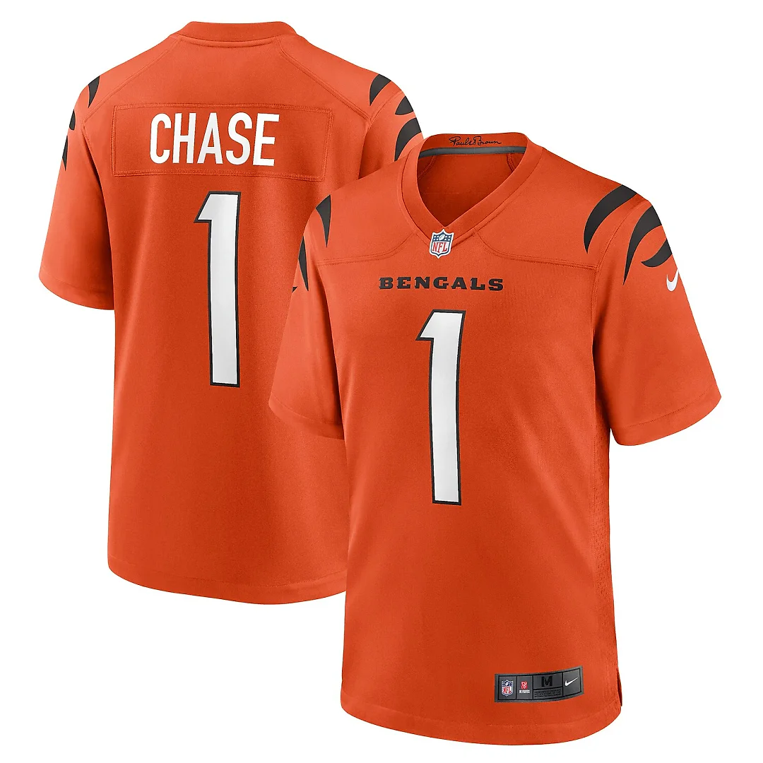 Zennovawear Ja'Marr Chase Cincinnati Bengals Alternate Game Jersey - Orange