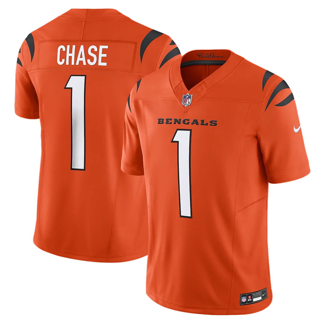 Zennovawear Ja'Marr Chase Cincinnati Bengals Vapor FUSE. Limited Jersey - Orange