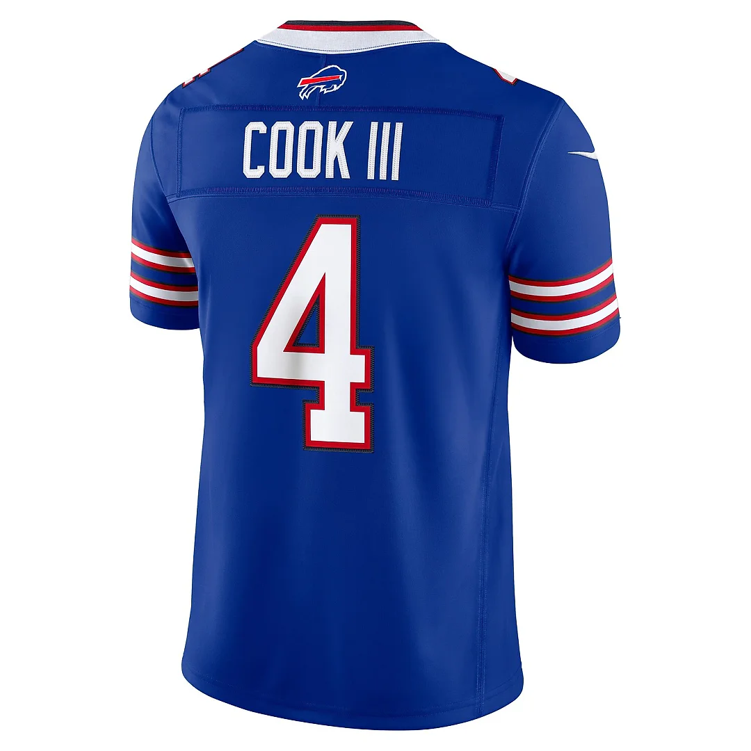Zennovawear James Cook III Buffalo Bills Team Vapor FUSE. Stitched Limited Jersey - Royal