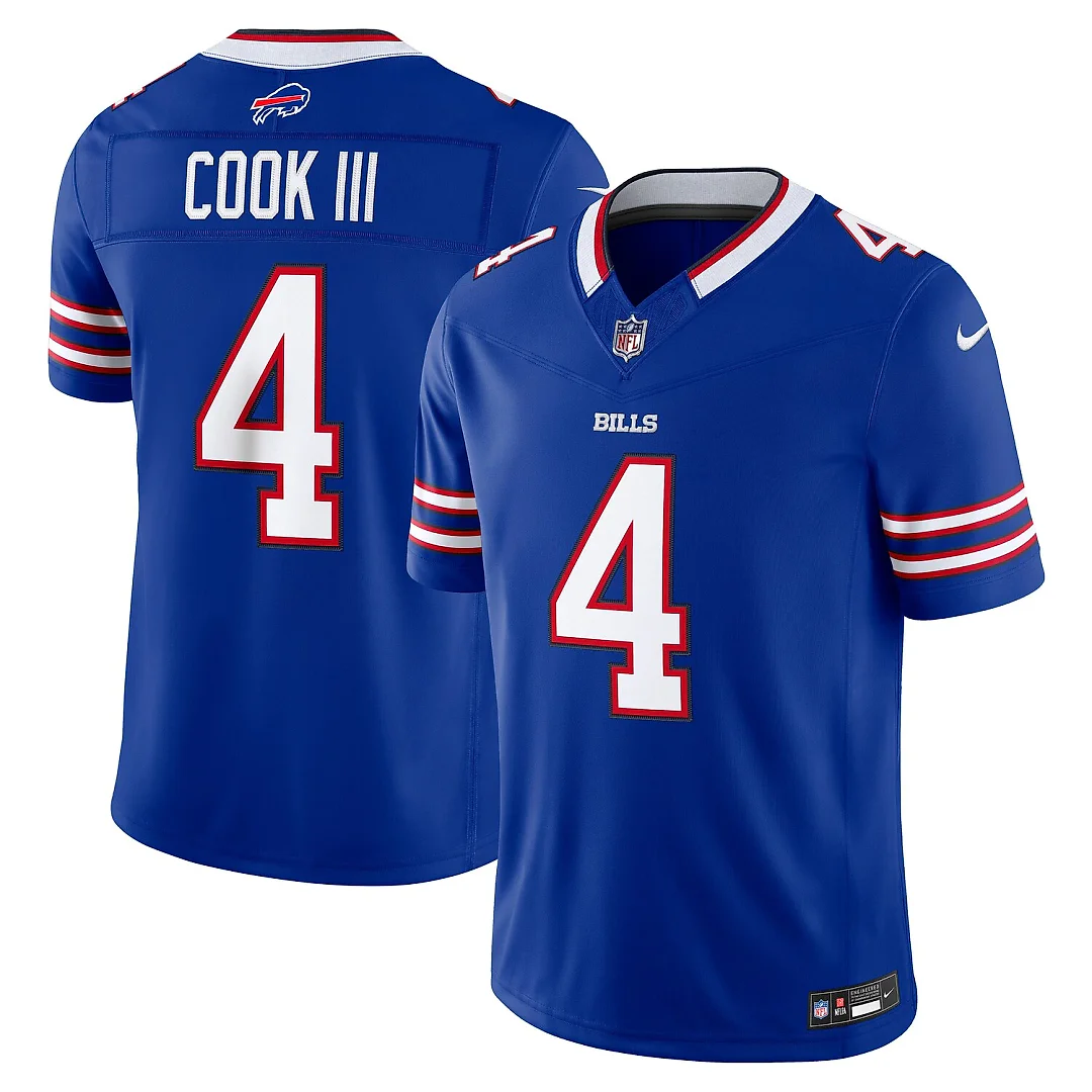 Zennovawear James Cook III Buffalo Bills Team Vapor FUSE. Stitched Limited Jersey - Royal