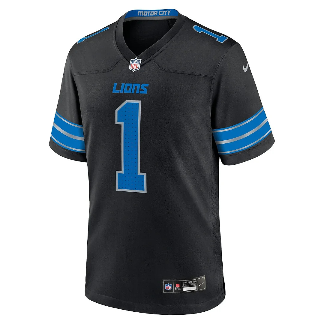 Zennovawear Jameson Williams Detroit Lions Alternate Game Player Jersey - Black