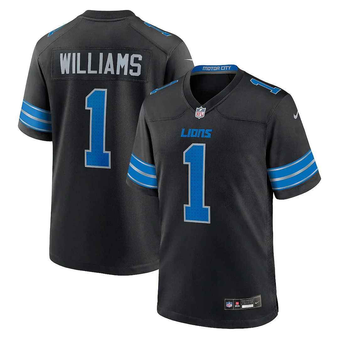 Zennovawear Jameson Williams Detroit Lions Alternate Game Player Jersey - Black