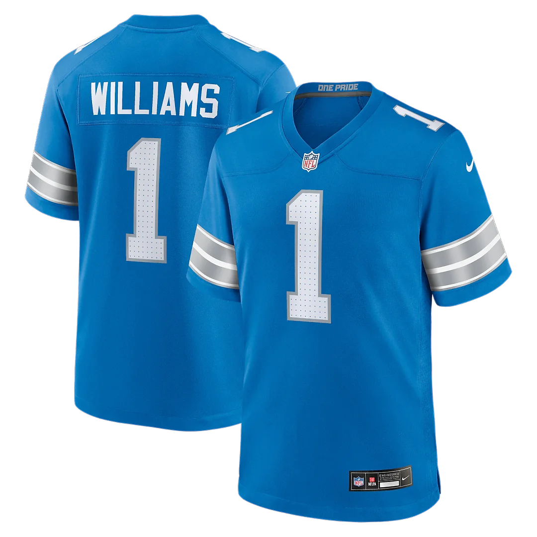 Zennovawear Jameson Williams Detroit Lions Game Player Jersey - Blue
