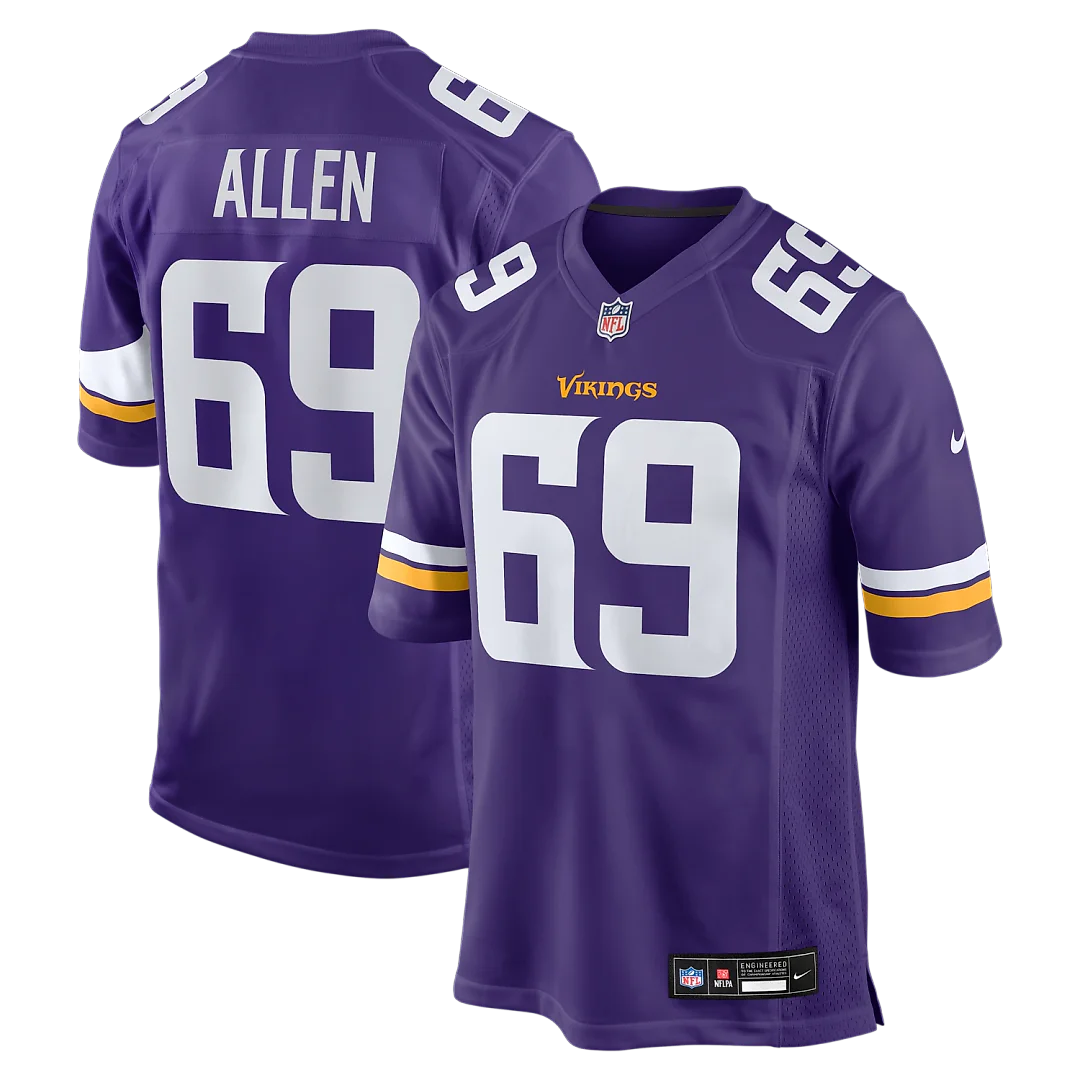 Zennovawear Jared Allen Minnesota Vikings Retired Player Game Jersey - Purple