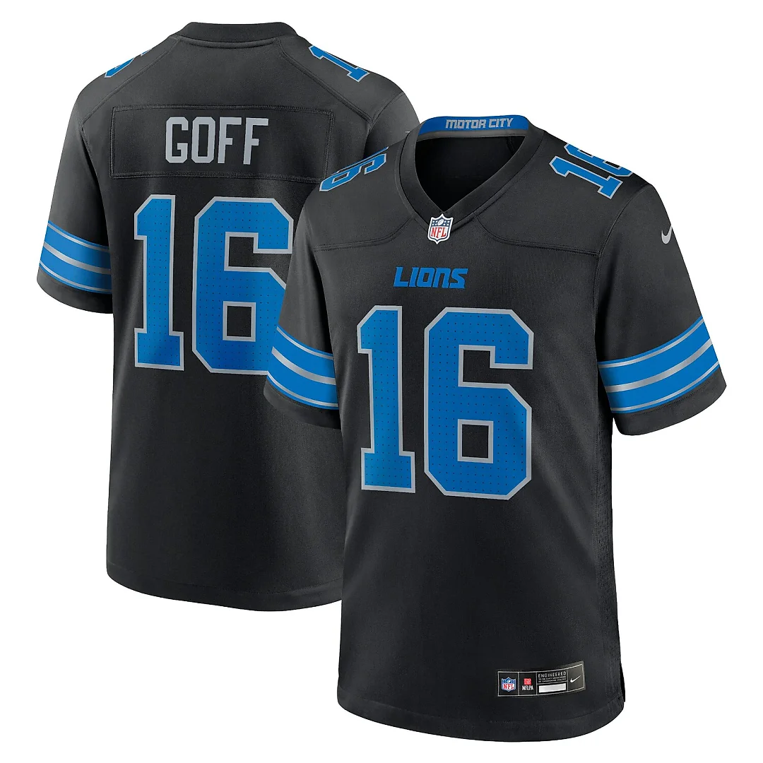 Zennovawear Jared Goff Detroit Lions 2nd Alternate Game Jersey - Black