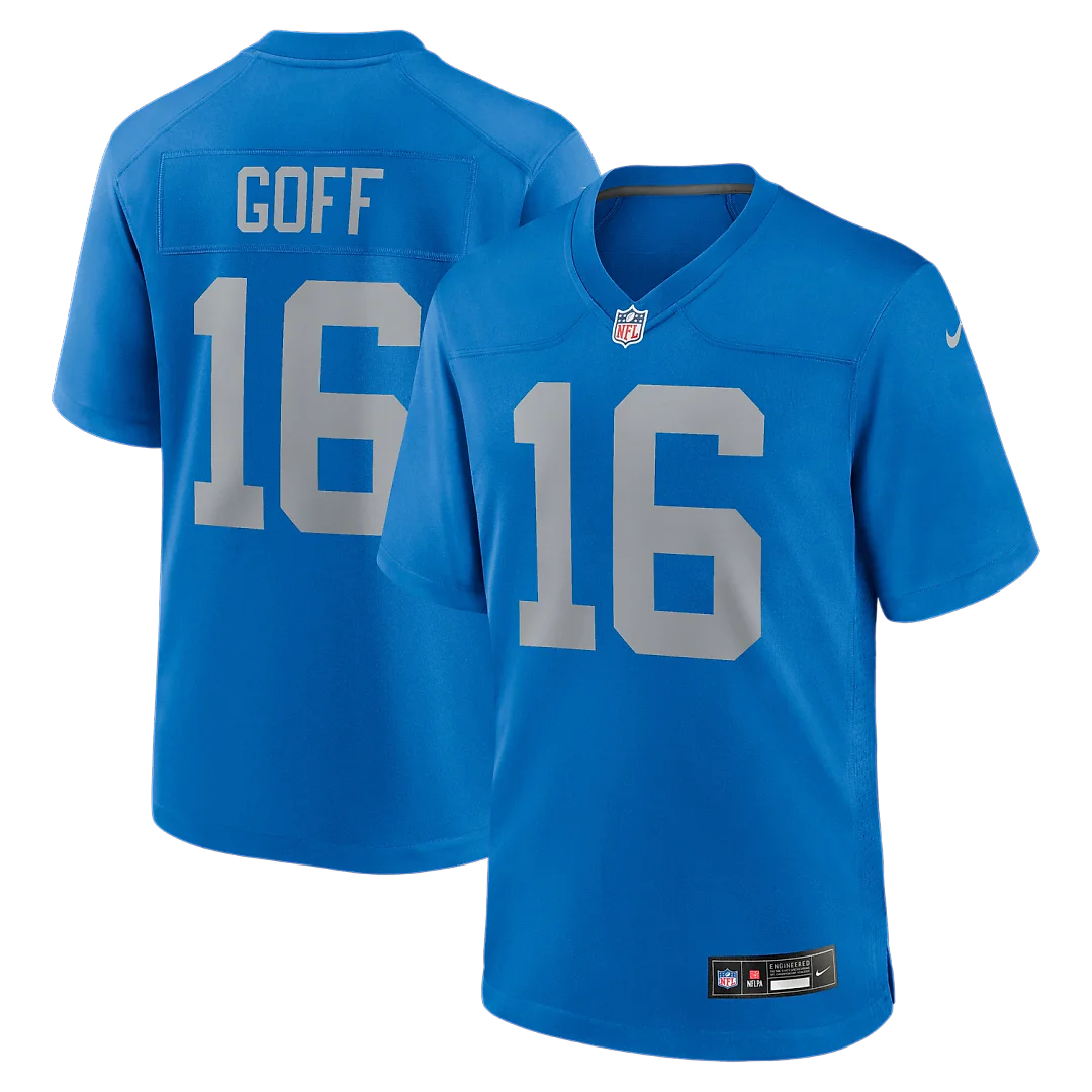 Zennovawear Jared Goff Detroit Lions Alternate Game Jersey - Blue
