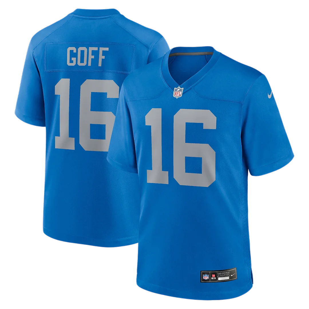Zennovawear Jared Goff Detroit Lions Alternate Game Jersey - Blue