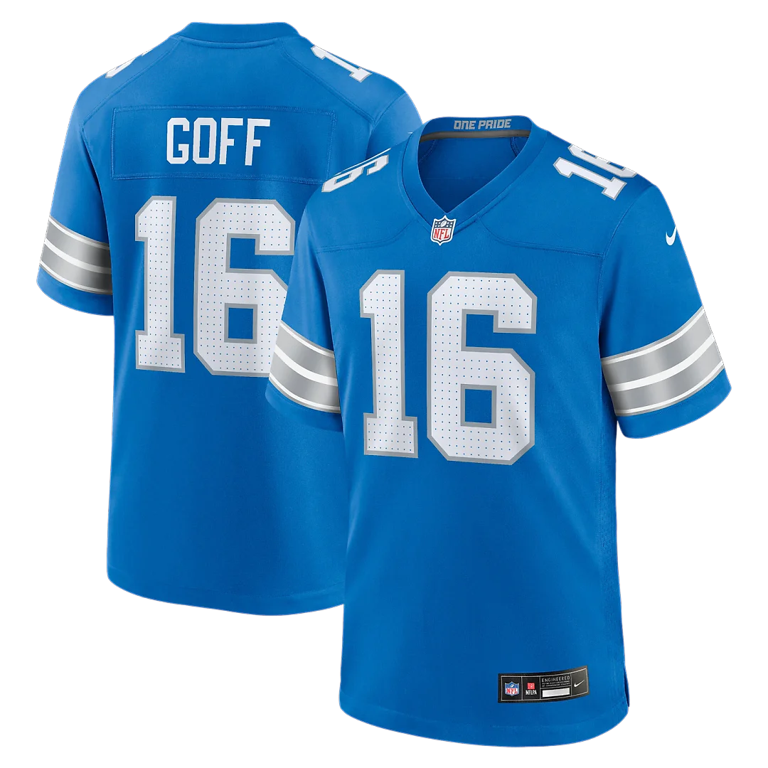 Zennovawear Jared Goff Detroit Lions Game Jersey - Blue