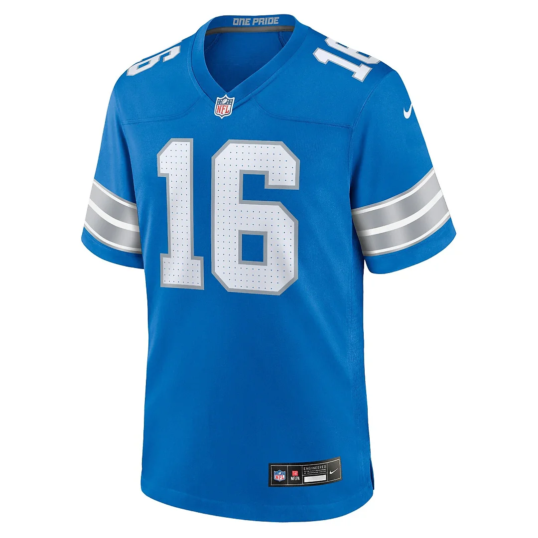 Zennovawear Jared Goff Detroit Lions Game Jersey - Blue