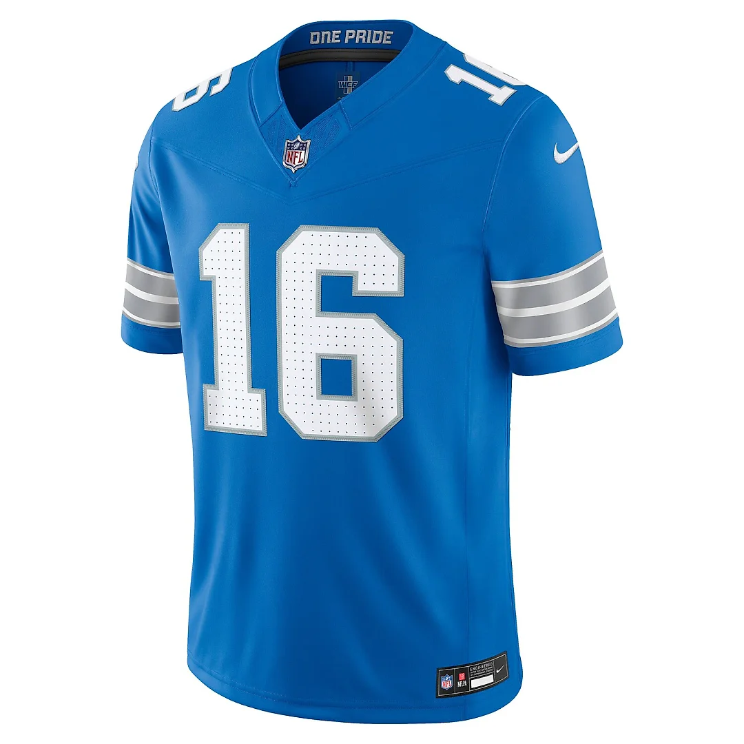 Zennovawear Jared Goff Detroit Lions Team Vapor FUSE. Stitched Limited Jersey - Blue
