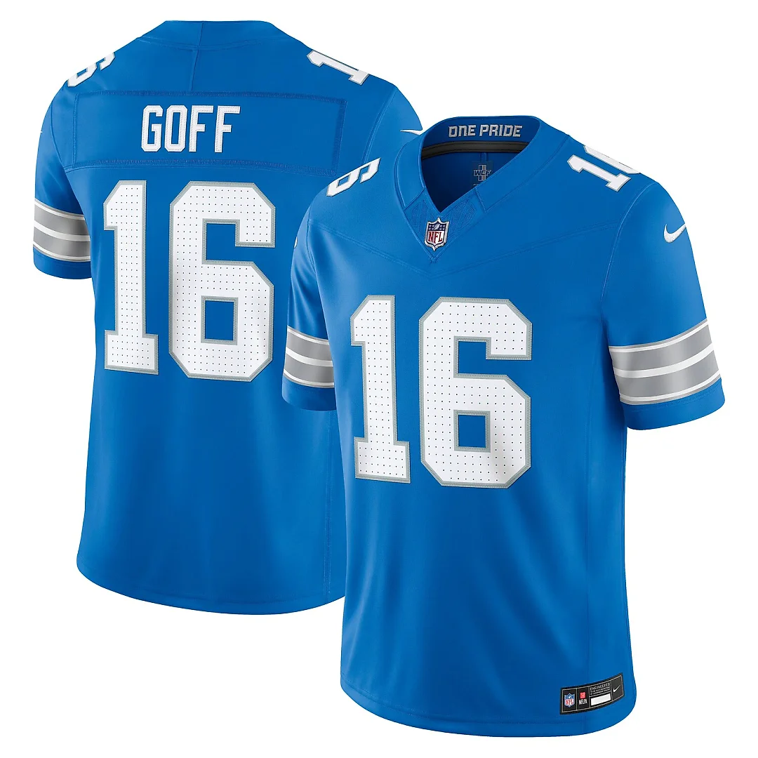 Zennovawear Jared Goff Detroit Lions Team Vapor FUSE. Stitched Limited Jersey - Blue