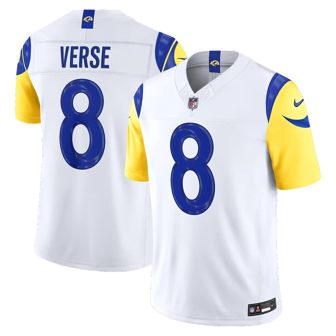 Zennovawear Jared Verse Los Angeles Rams Vapor FUSE. Stitched Limited Jersey - White