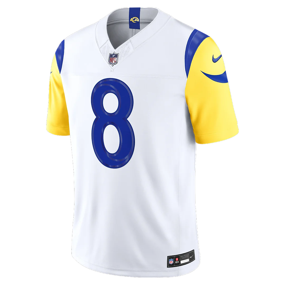 Zennovawear Jared Verse Los Angeles Rams Vapor FUSE. Stitched Limited Jersey - White