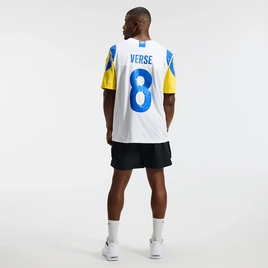 Zennovawear Jared Verse Los Angeles Rams Vapor FUSE. Stitched Limited Jersey - White