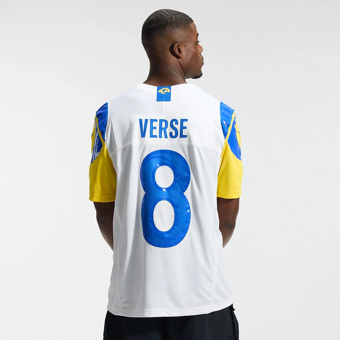 Zennovawear Jared Verse Los Angeles Rams Vapor FUSE. Stitched Limited Jersey - White