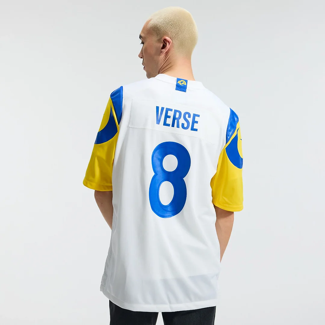Zennovawear Jared Verse Los Angeles Rams White Game Player Jersey - White