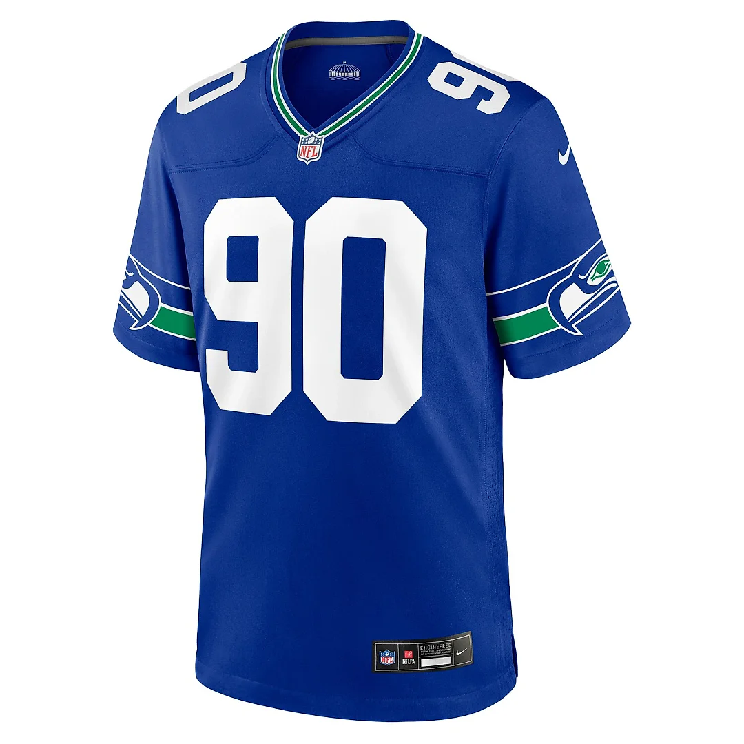 Zennovawear Jarran Reed Seattle Seahawks Alternate Game Jersey - Royal