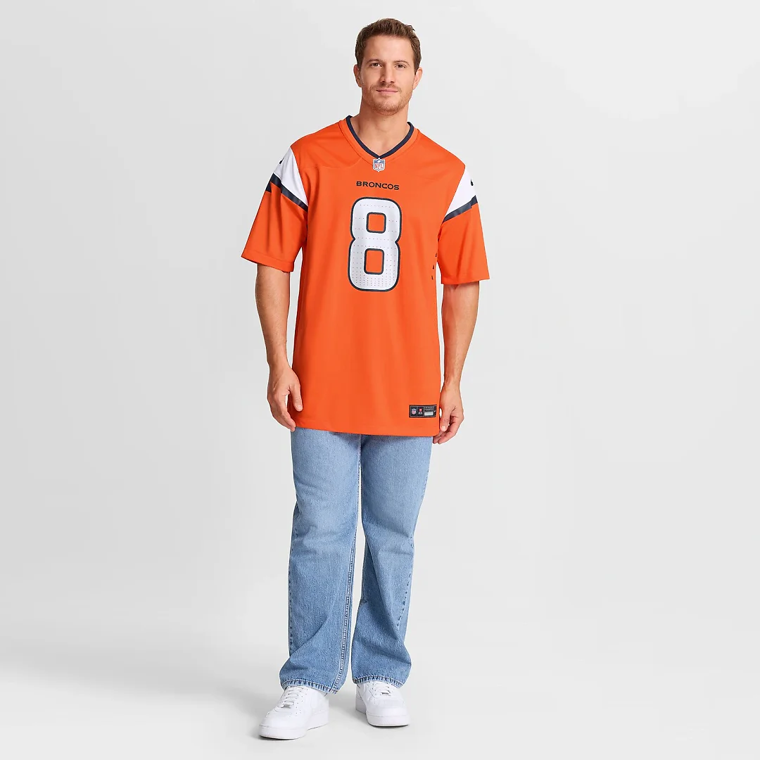 Zennovawear Jarrett Stidham Denver Broncos Team Game Jersey - Orange