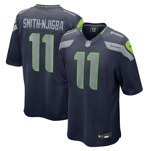 Zennovawear Jaxon Smith-Njigba Seattle Seahawks Game Jersey - College Navy