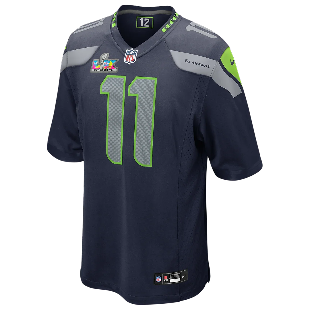 Zennovawear Jaxon Smith-Njigba Seattle Seahawks Super Bowl LX Patch Game Jersey - College Navy