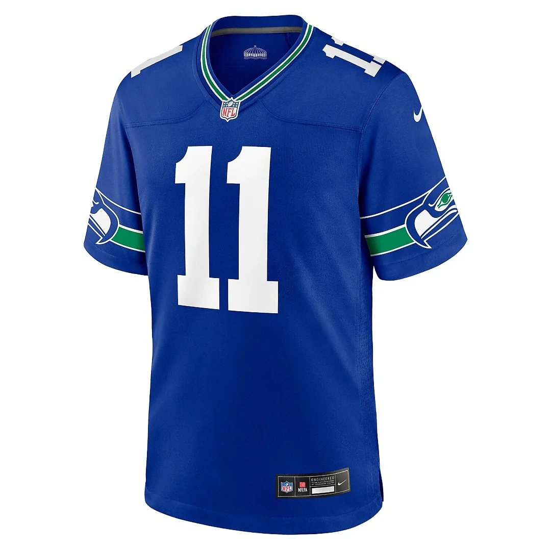 Zennovawear Jaxon Smith-Njigba Seattle Seahawks Throwback Player Game Jersey - Royal