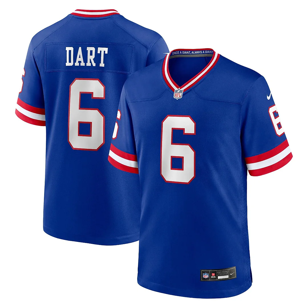 Zennovawear Jaxson Dart New York Giants Alternate 2 Classic Game Jersey - Royal