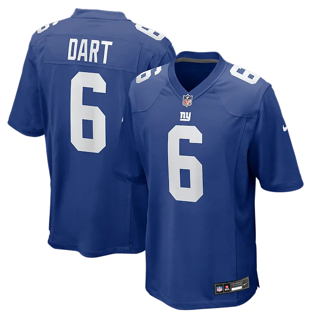 Zennovawear Jaxson Dart New York Giants Team Game Jersey - Royal