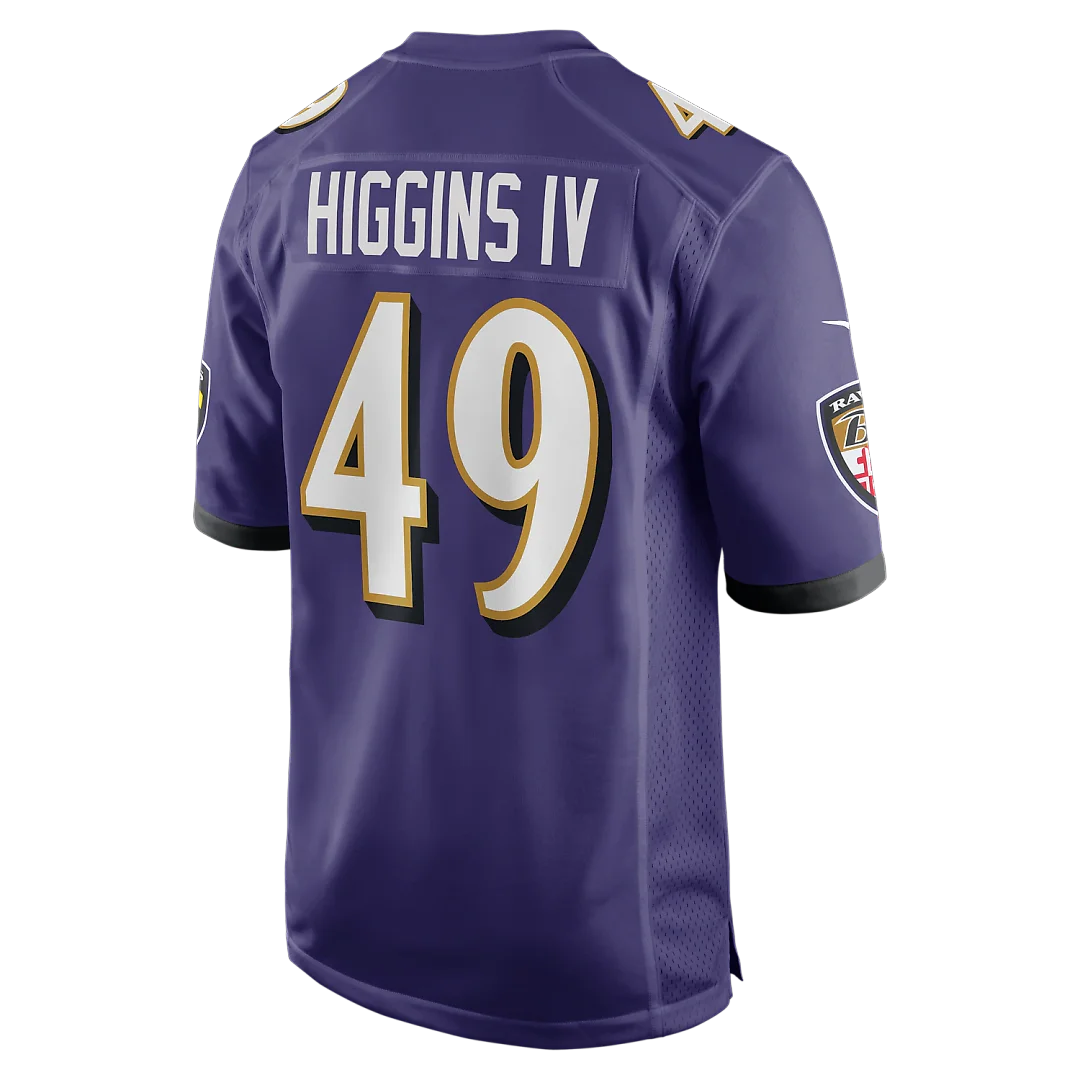 Zennovawear Jay Higgins IV Baltimore Ravens Team Game Jersey - Purple
