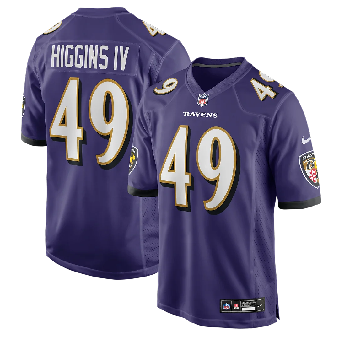 Zennovawear Jay Higgins IV Baltimore Ravens Team Game Jersey - Purple