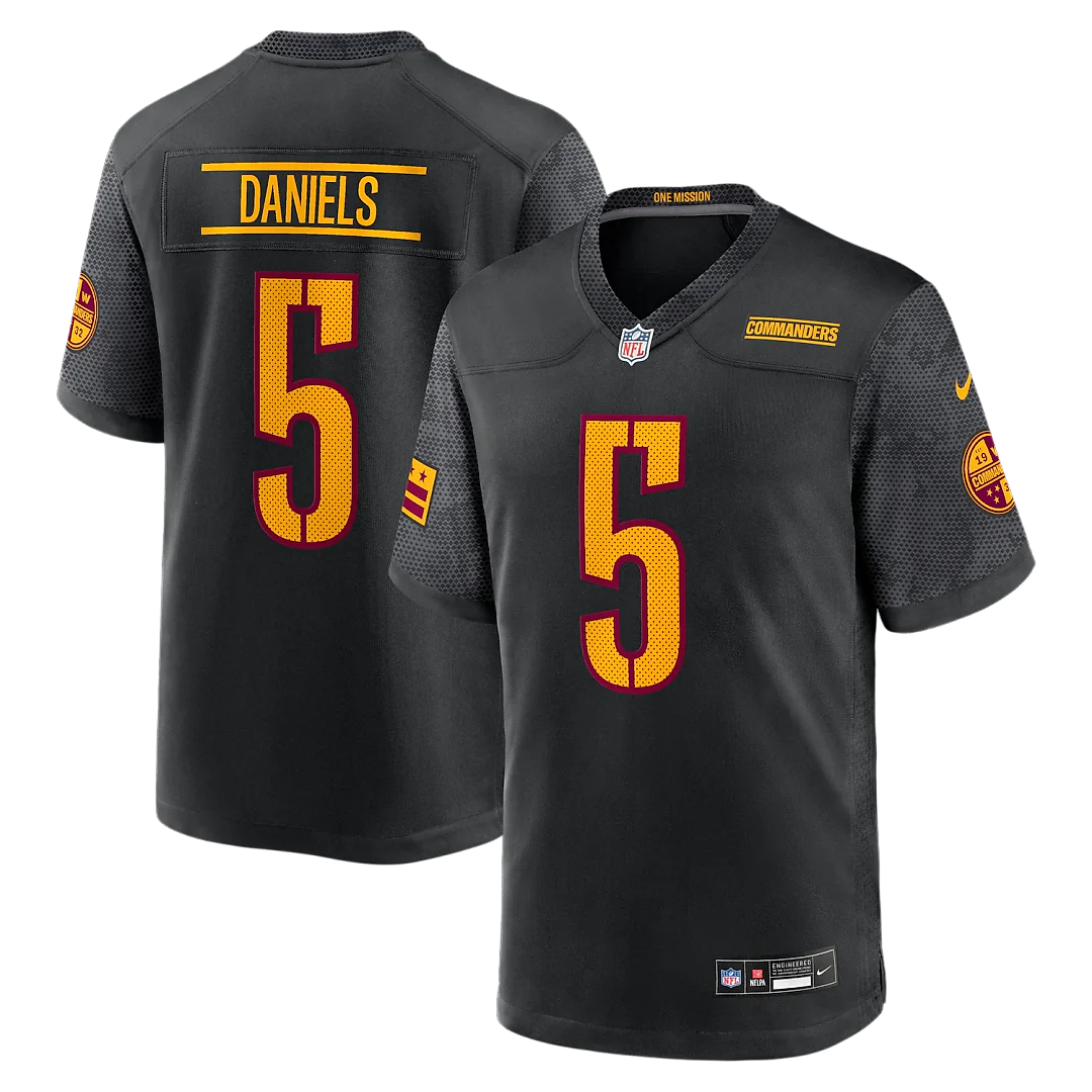 Zennovawear Jayden Daniels Washington Commanders Alternate Game Player Jersey - Black
