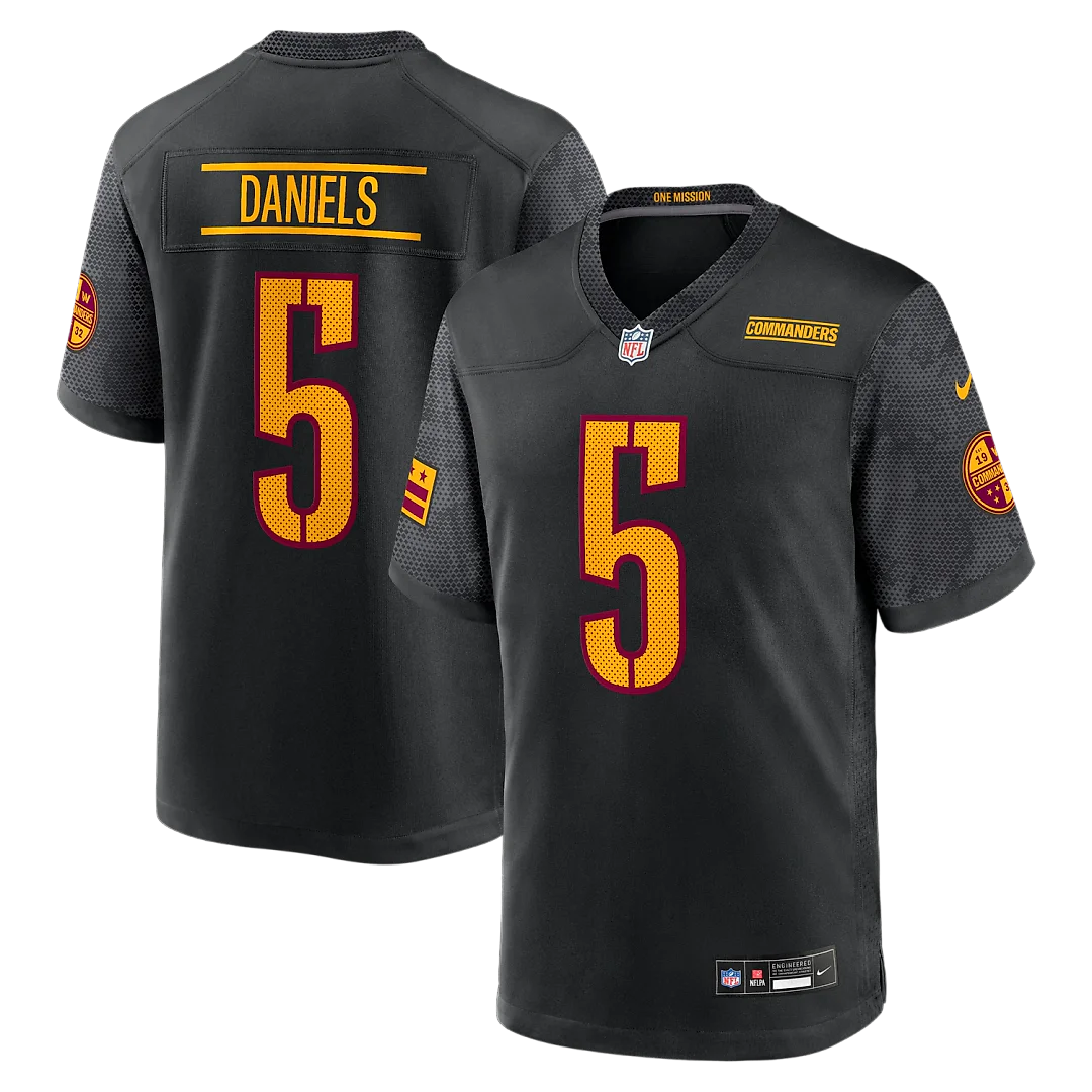 Zennovawear Jayden Daniels Washington Commanders Alternate Game Player Jersey - Black
