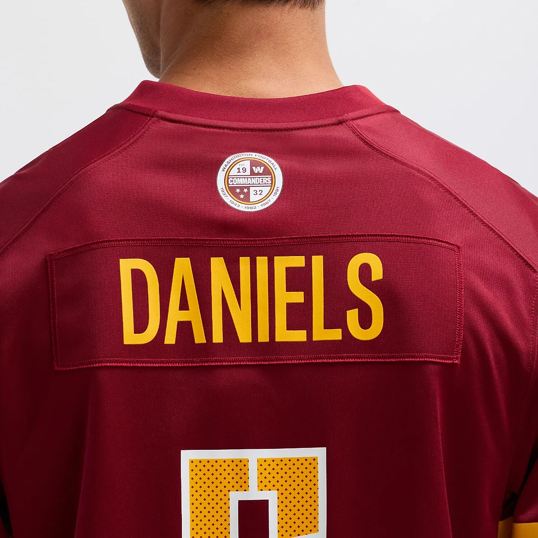 Zennovawear Jayden Daniels Washington Commanders Player Game Jersey - Burgundy