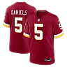 Zennovawear Jayden Daniels Washington Commanders Game Jersey - Burgundy