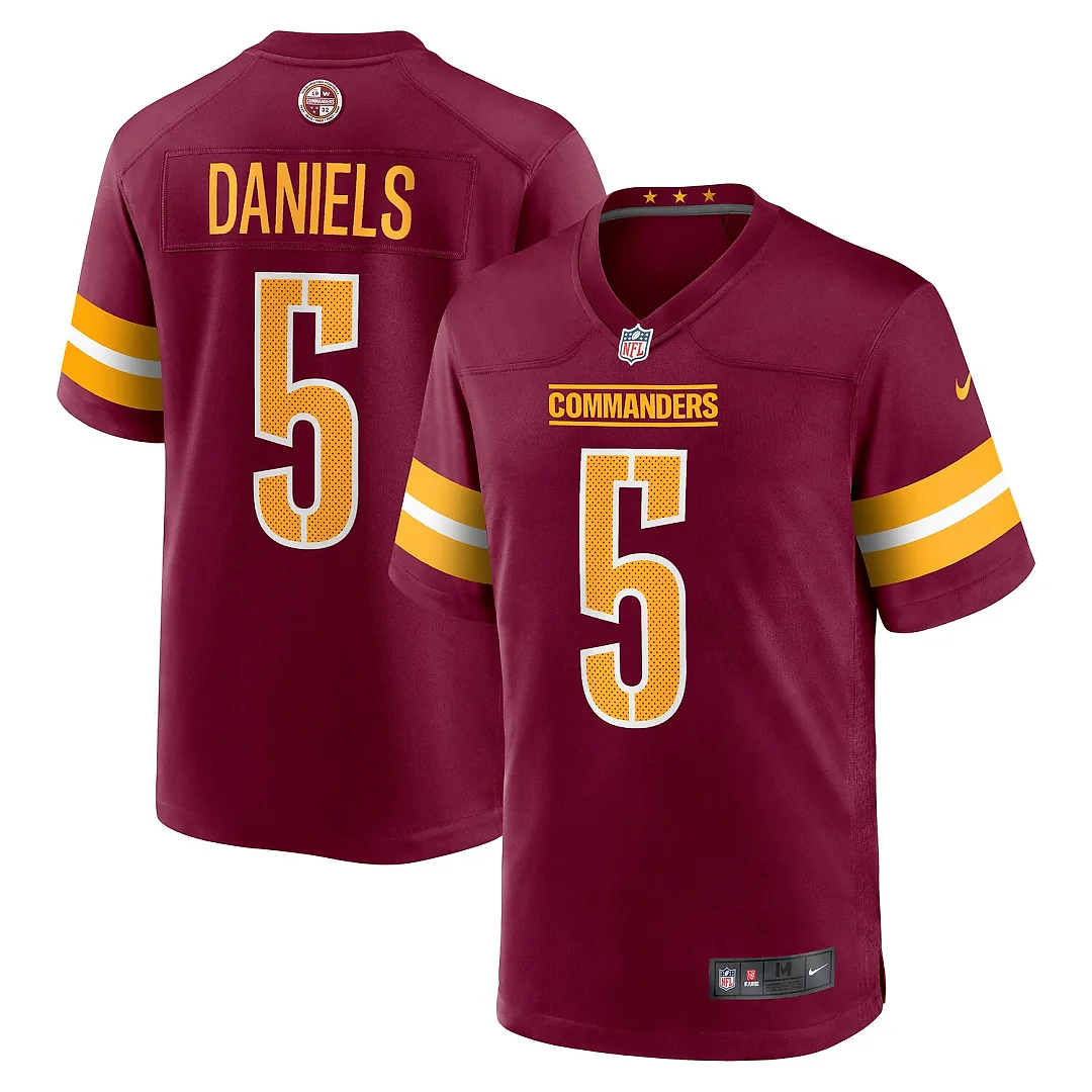 Zennovawear Jayden Daniels Washington Commanders Player Game Jersey - Burgundy