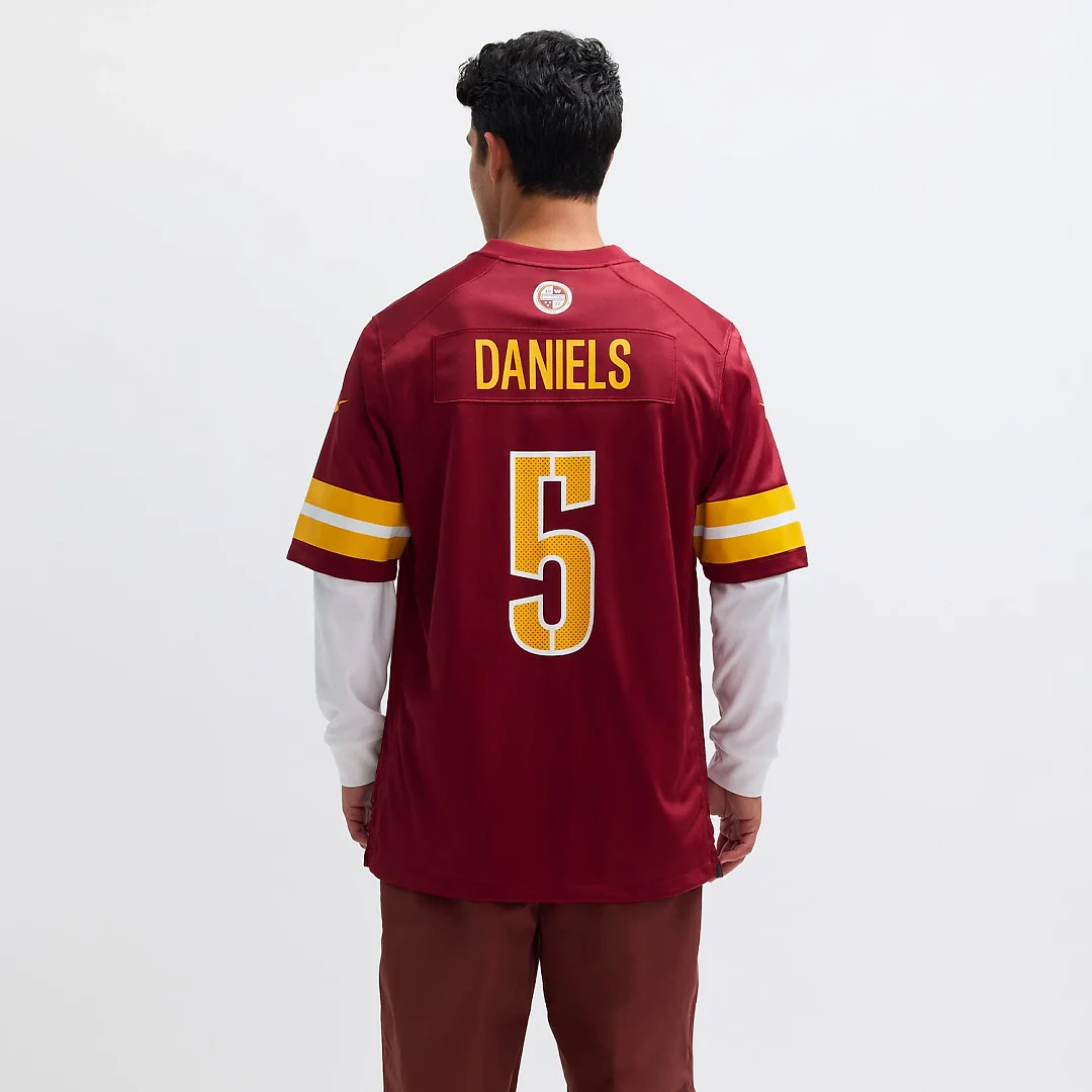 Zennovawear Jayden Daniels Washington Commanders Player Game Jersey - Burgundy