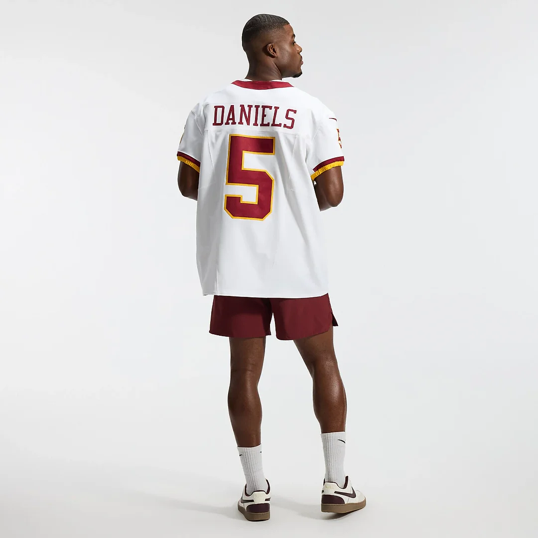 Zennovawear Jayden Daniels Washington Commanders Alternate 2 Super Bowl Era Vapor FUSE. Elite Jersey - White
