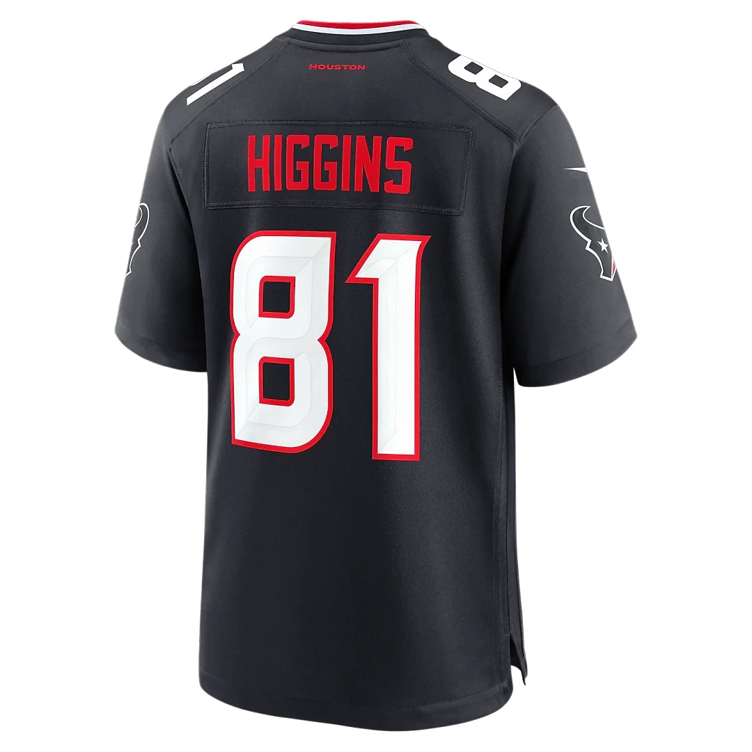 Zennovawear Jayden Higgins Houston Texans Game Jersey - Navy