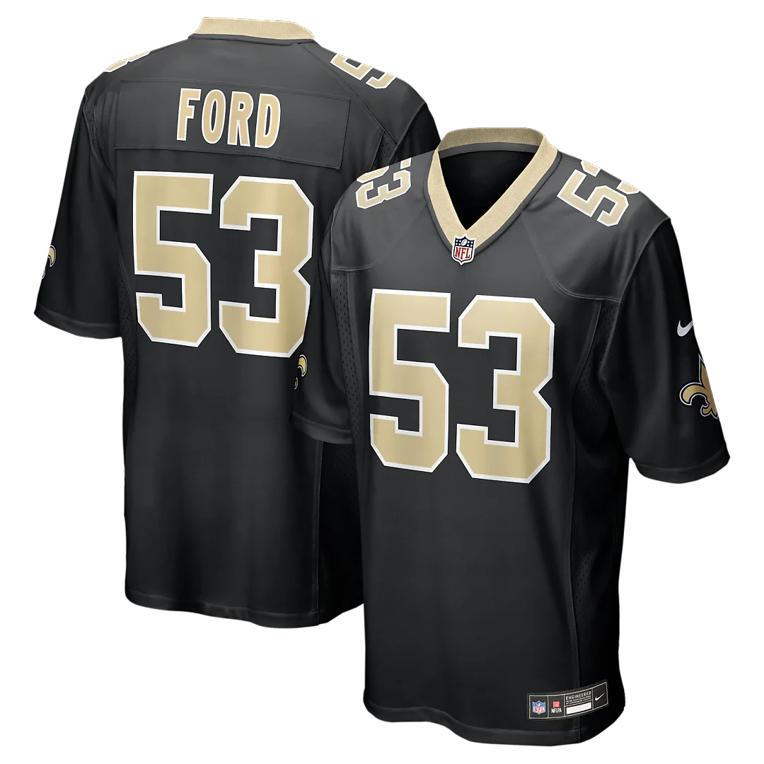 Zennovawear Jaylan Ford New Orleans Saints Game Jersey - Black