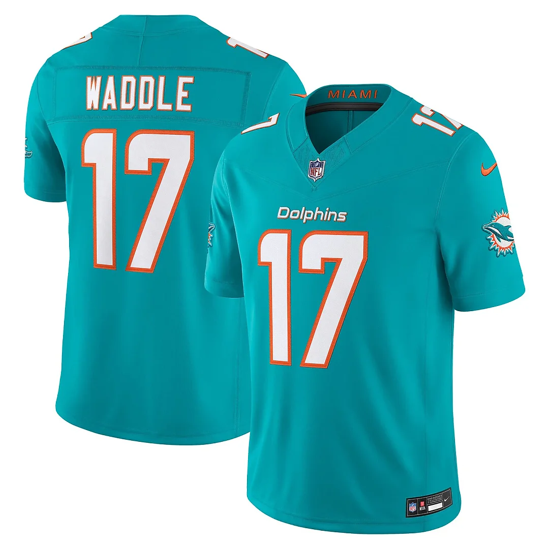 Zennovawear Jaylen Waddle Miami Dolphins Team Vapor FUSE. Stitched Limited Jersey - Aqua