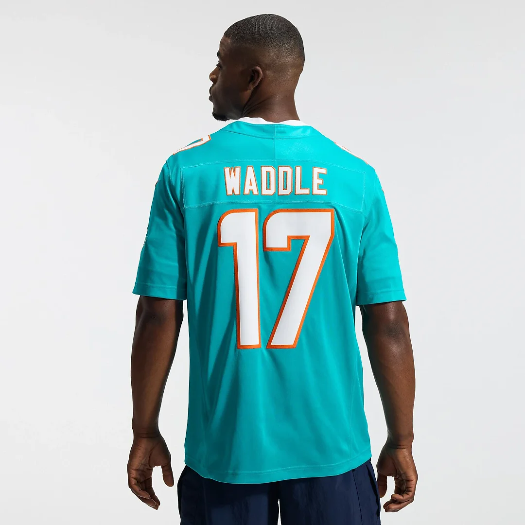 Zennovawear Jaylen Waddle Miami Dolphins Team Vapor FUSE. Stitched Limited Jersey - Aqua