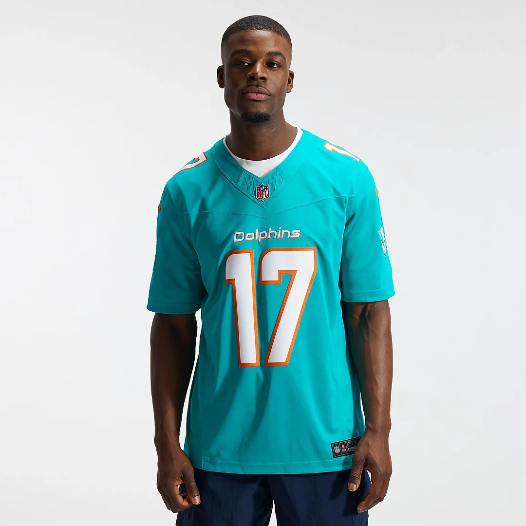 Zennovawear Jaylen Waddle Miami Dolphins Team Vapor FUSE. Stitched Limited Jersey - Aqua