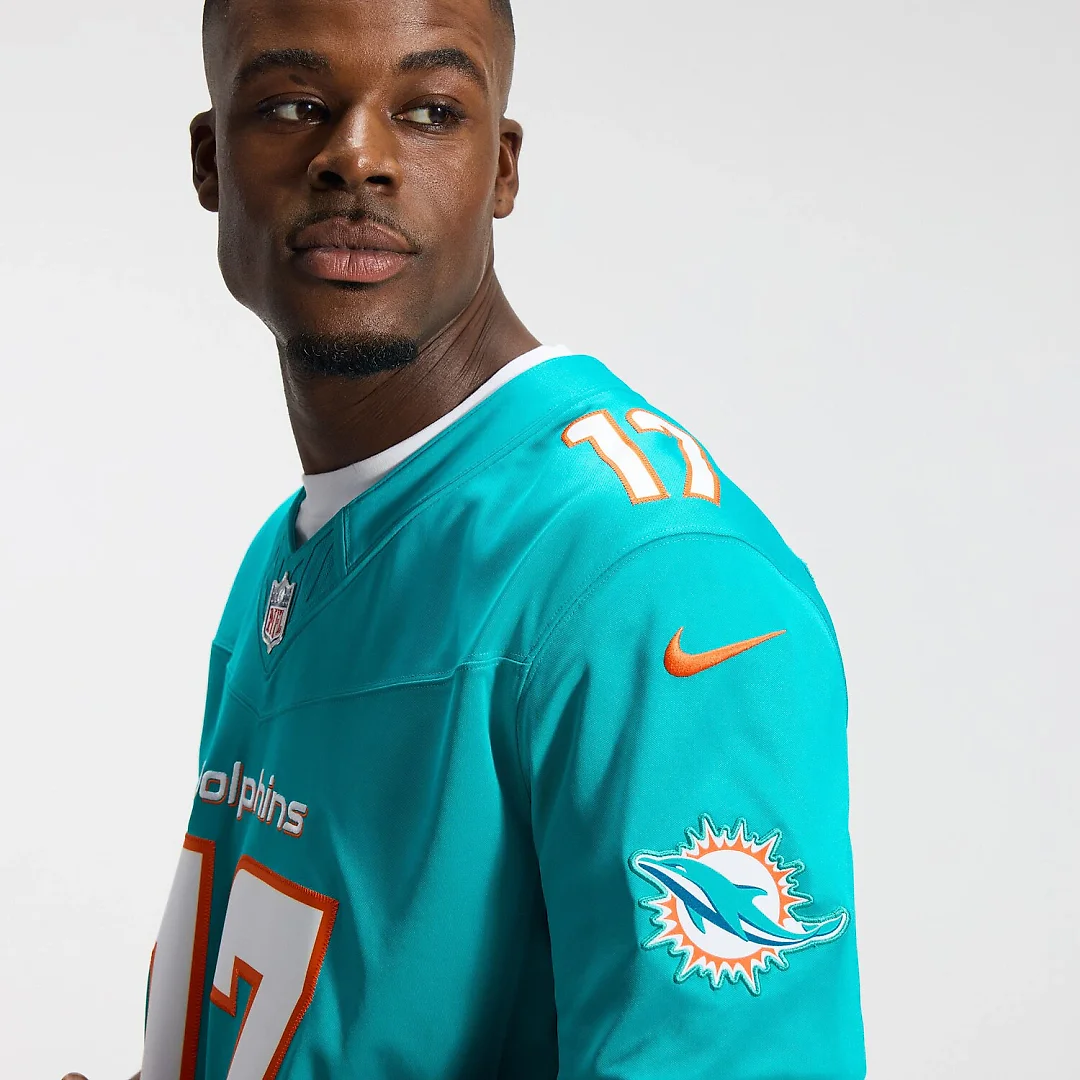 Zennovawear Jaylen Waddle Miami Dolphins Team Vapor FUSE. Stitched Limited Jersey - Aqua