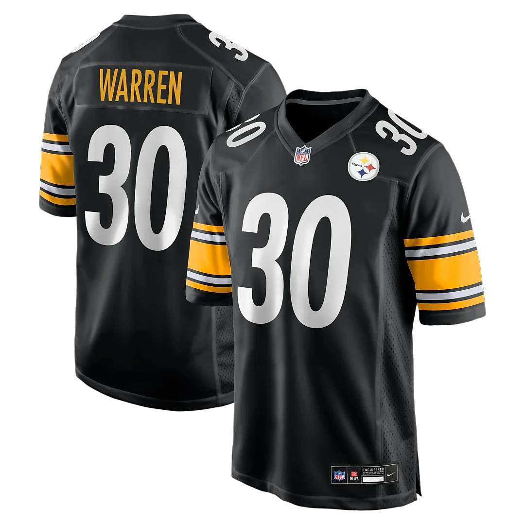 Zennovawear Jaylen Warren Pittsburgh Steelers Game Player Jersey - Black