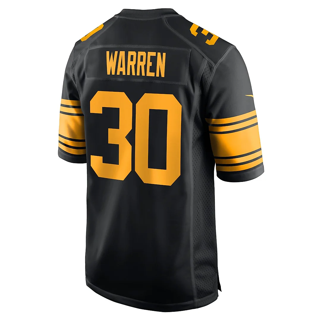 Zennovawear Jaylen Warren Pittsburgh Steelers Alternate Game Jersey - Black