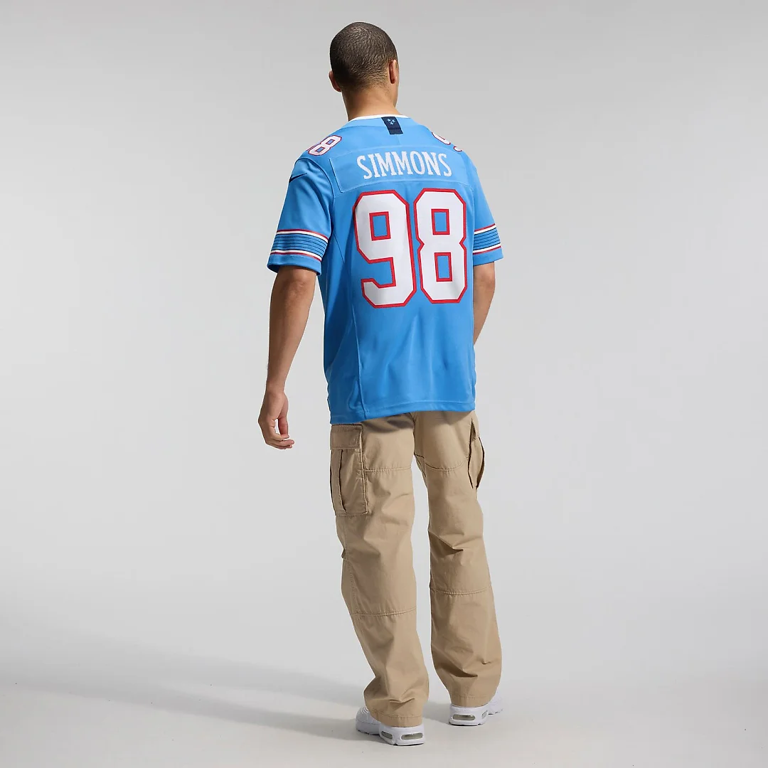 Zennovawear Jeffery Simmons Tennessee Titans Team Vapor FUSE. Stitched Limited Jersey - Light Blue