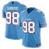 Zennovawear Jeffery Simmons Tennessee Titans Team Vapor FUSE. Stitched Limited Jersey - Light Blue