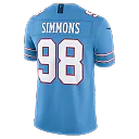 Zennovawear Jeffery Simmons Tennessee Titans Team Vapor FUSE. Stitched Limited Jersey - Light Blue
